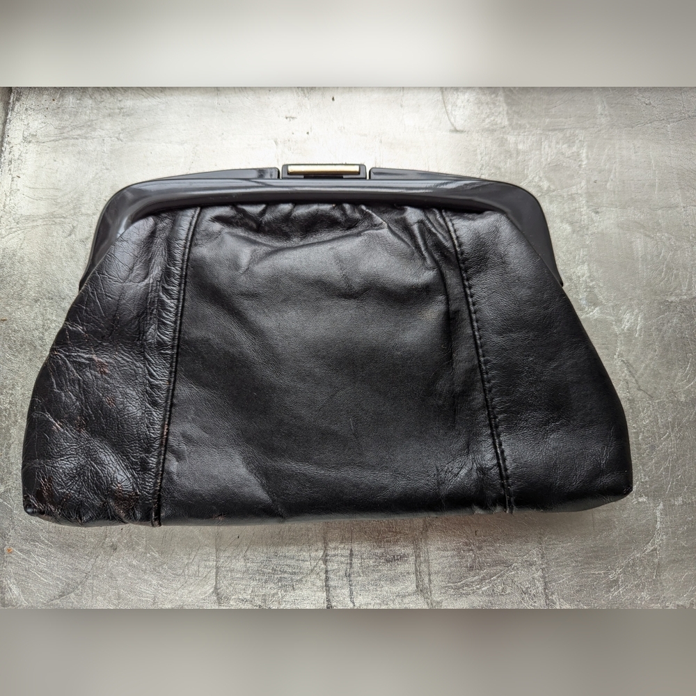 🖤 Vintage Leather Clutch Purse Bag Date Night 1950's